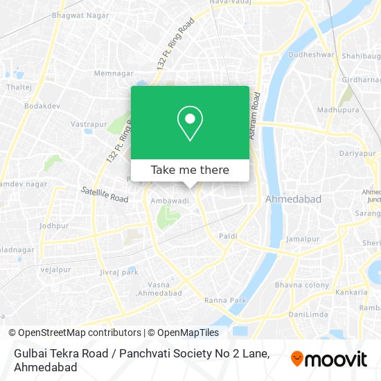 Gulbai Tekra Road / Panchvati Society No 2 Lane map