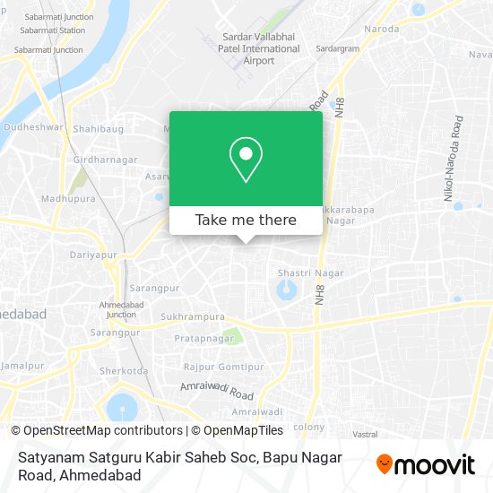 Satyanam Satguru Kabir Saheb Soc, Bapu Nagar Road map