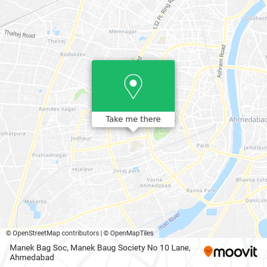 Manek Bag Soc, Manek Baug Society No 10 Lane map