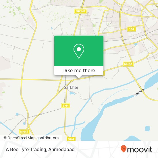 A Bee Tyre Trading map