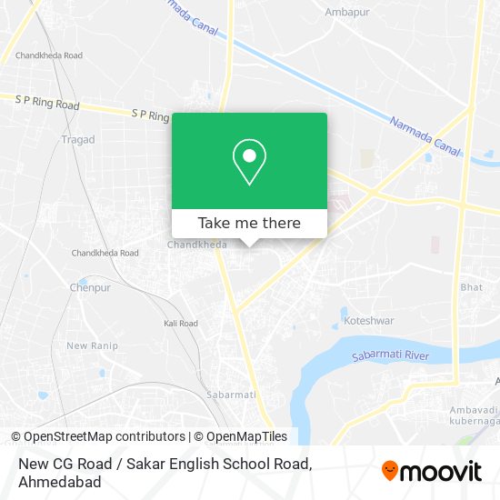New CG Road / Sakar English School Road map