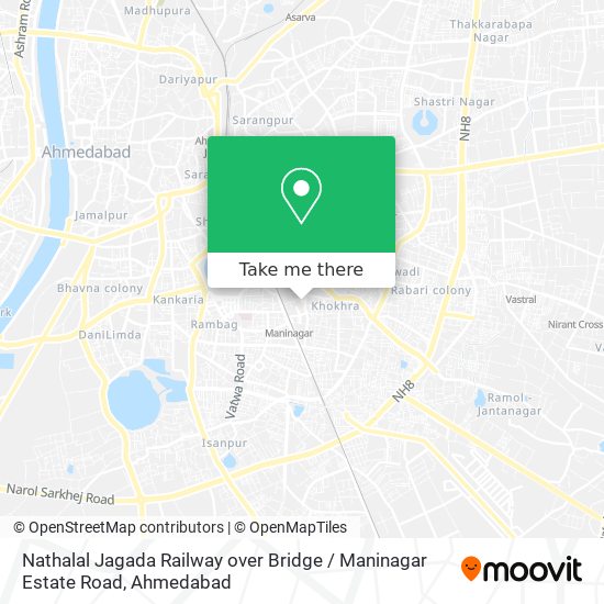 Nathalal Jagada Railway over Bridge / Maninagar Estate Road map