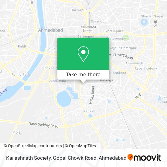 Kailashnath Society, Gopal Chowk Road map
