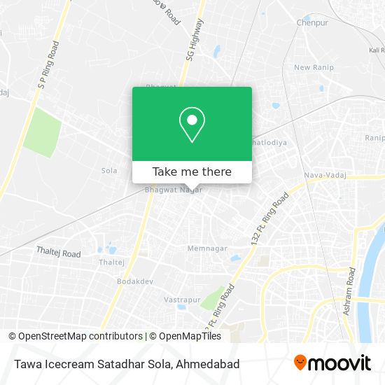 Tawa Icecream Satadhar Sola map