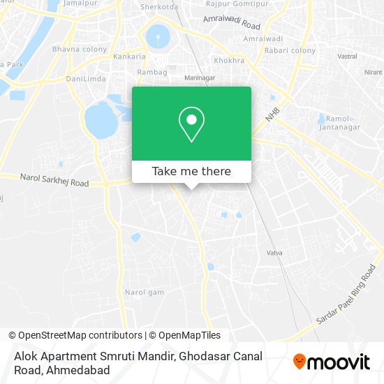 Alok Apartment Smruti Mandir, Ghodasar Canal Road map