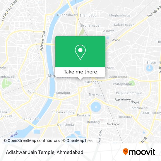 Adishwar Jain Temple map