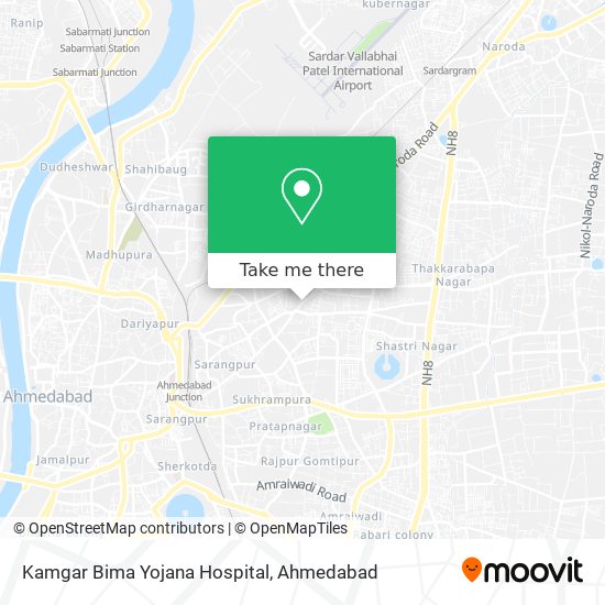 Kamgar Bima Yojana Hospital map