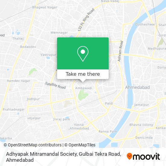 Adhyapak Mitramandal Society, Gulbai Tekra Road map