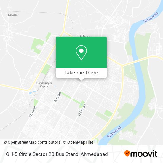 GH-5 Circle Sector 23 Bus Stand map