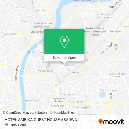 HOTEL AMBIKA GUEST HOUSE-ASARWA map