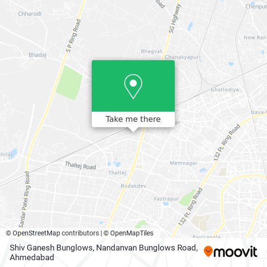 Shiv Ganesh Bunglows, Nandanvan Bunglows Road map