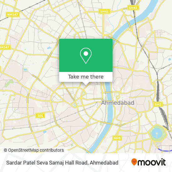 Sardar Patel Seva Samaj Hall Road map