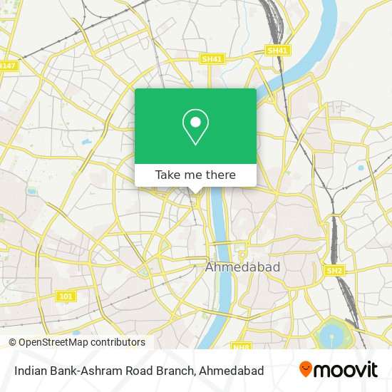 Indian Bank-Ashram Road Branch map