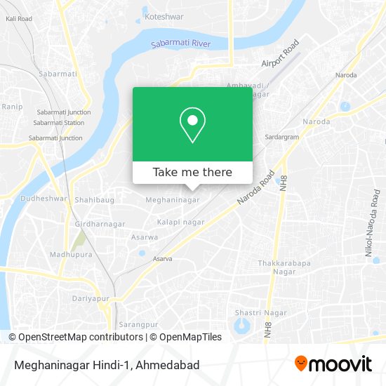 Meghaninagar Hindi-1 map