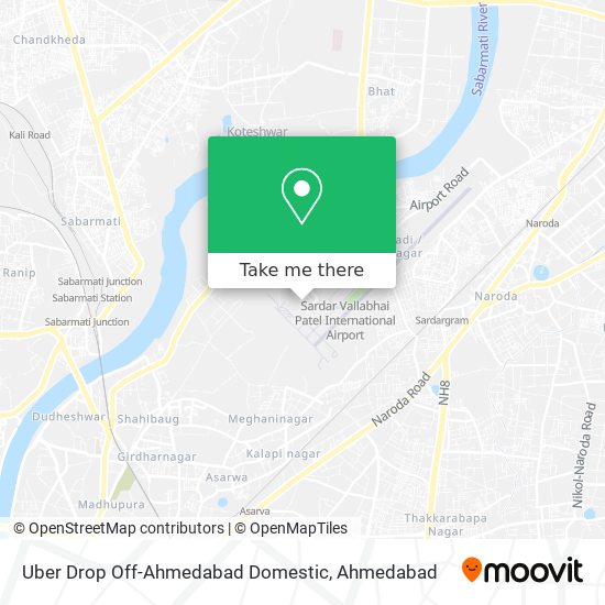 Uber Drop Off-Ahmedabad Domestic map