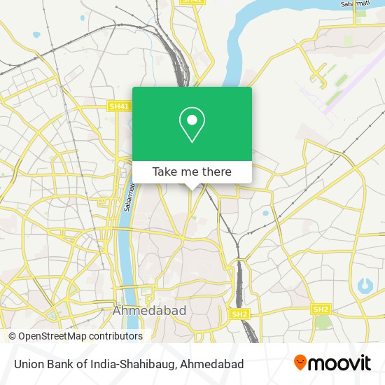 Union Bank of India-Shahibaug map