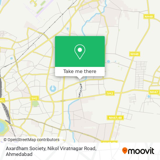 Axardham Society, Nikol Viratnagar Road map