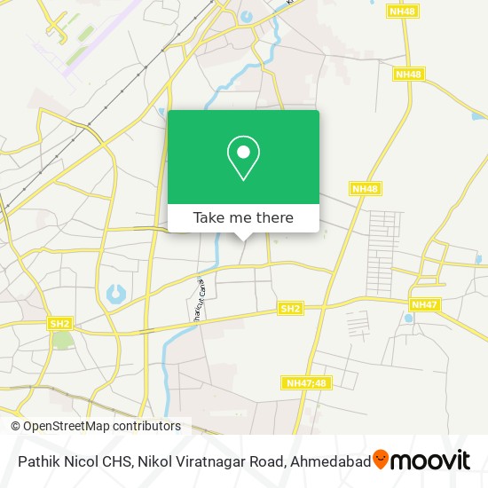 Pathik Nicol CHS, Nikol Viratnagar Road map