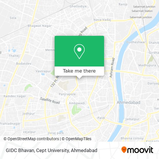 GIDC Bhavan, Cept University map