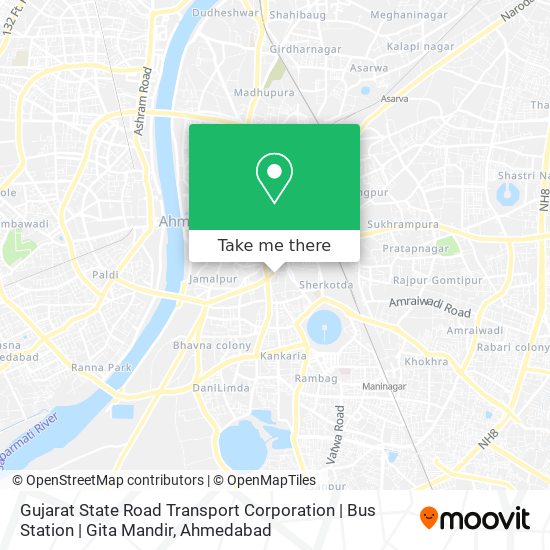 Gujarat State Road Transport Corporation | Bus Station | Gita Mandir map