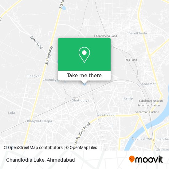 Chandlodia Lake map