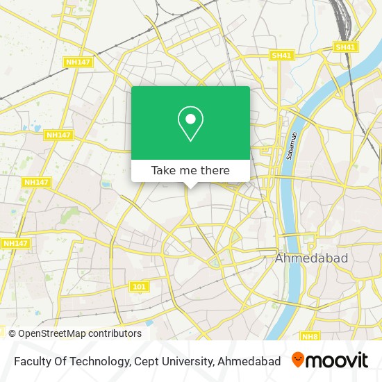 Faculty Of Technology, Cept University map