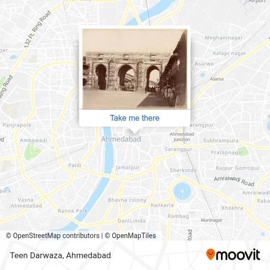 Teen Darwaza map