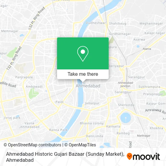 Ahmedabad Historic Gujari Bazaar (Sunday Market) map