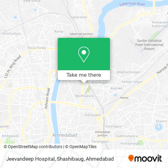 Jeevandeep Hospital, Shashibaug map