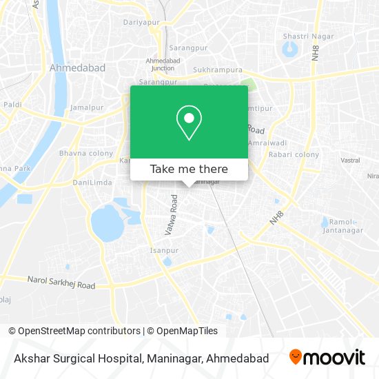 Akshar Surgical Hospital, Maninagar map