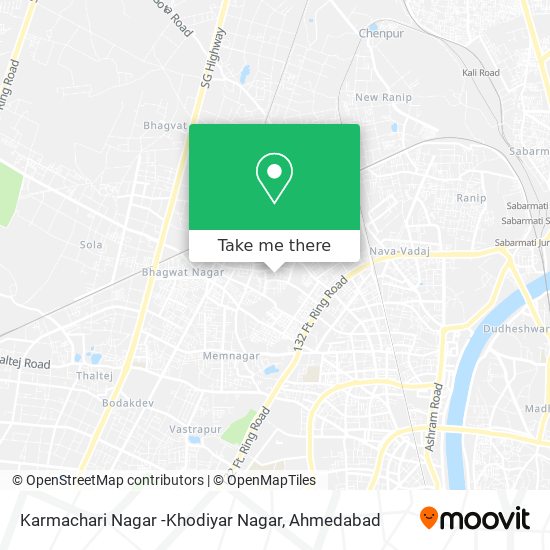 Karmachari Nagar -Khodiyar Nagar map