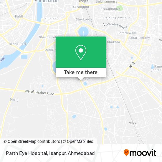 Parth Eye Hospital, Isanpur map