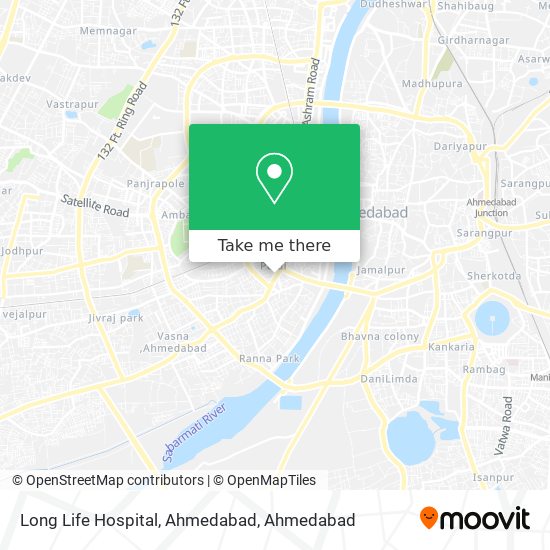 Long Life Hospital, Ahmedabad map