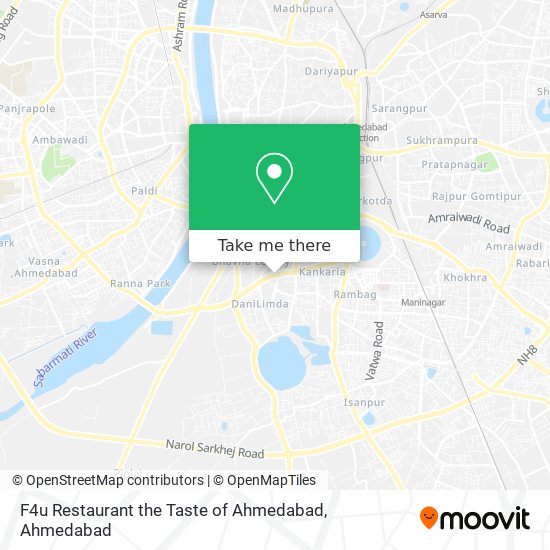 F4u Restaurant the Taste of Ahmedabad map