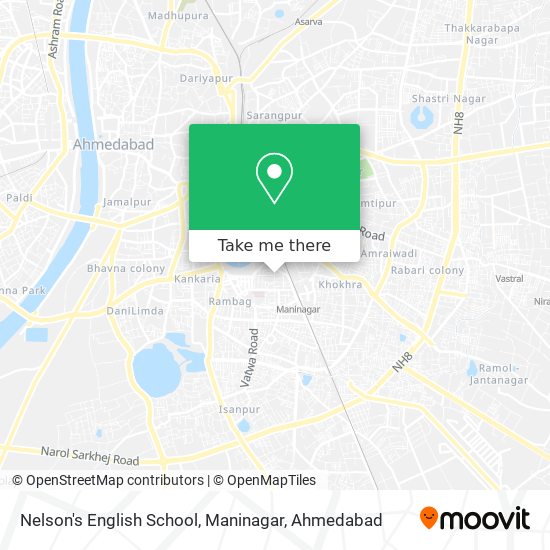 Nelson's English School, Maninagar map