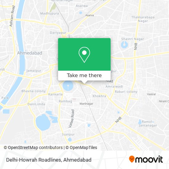 Delhi-Howrah Roadlines map