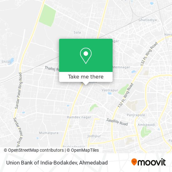 Union Bank of India-Bodakdev map