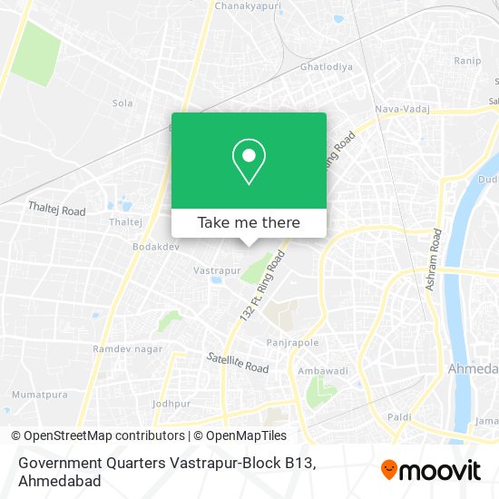 Government Quarters Vastrapur-Block B13 map