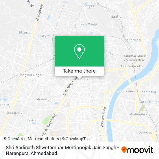 Shri Aadinath Shwetambar Murtipoojak Jain Sangh - Naranpura map