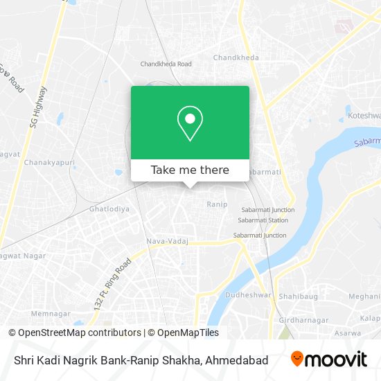 Shri Kadi Nagrik Bank-Ranip Shakha map