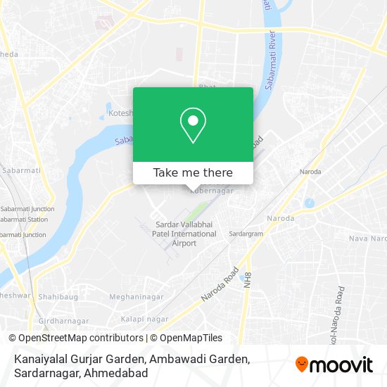Kanaiyalal Gurjar Garden, Ambawadi Garden, Sardarnagar map