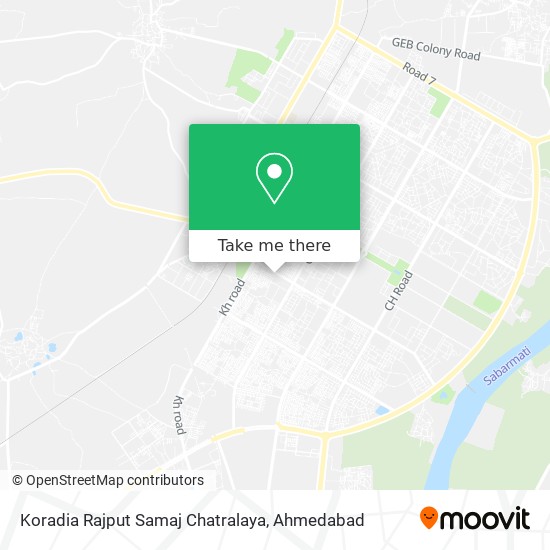 Koradia Rajput Samaj Chatralaya map