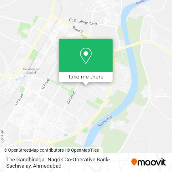 The Gandhinagar Nagrik Co-Operative Bank-Sachivalay map