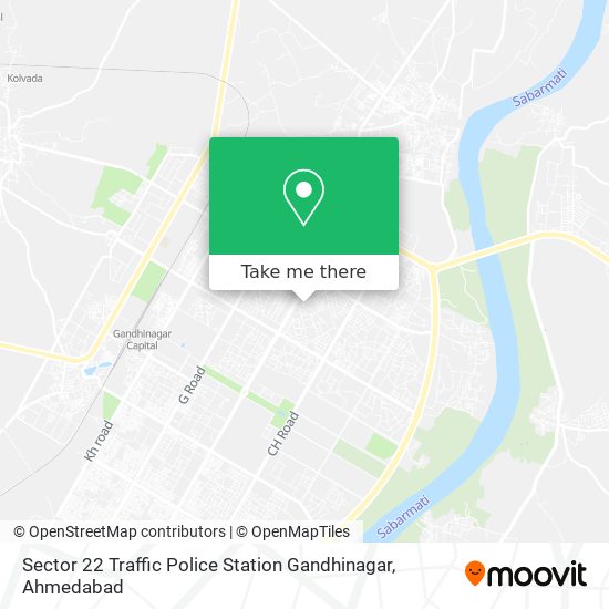 Sector 22 Traffic Police Station Gandhinagar map