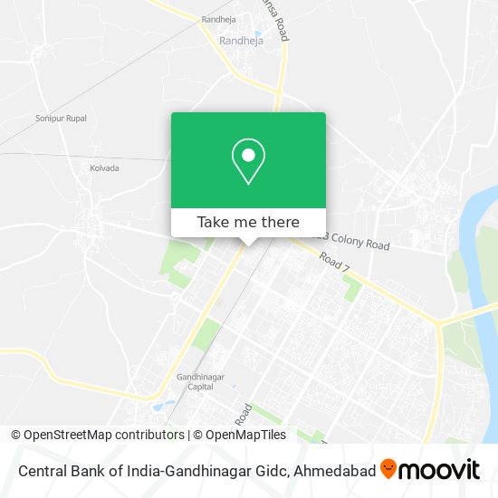 Central Bank of India-Gandhinagar Gidc map