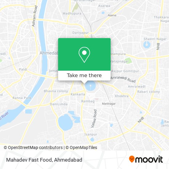 Mahadev Fast Food map