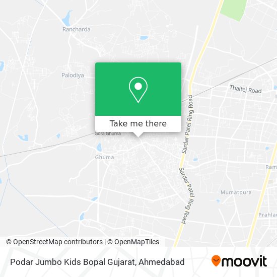 Podar Jumbo Kids Bopal Gujarat map