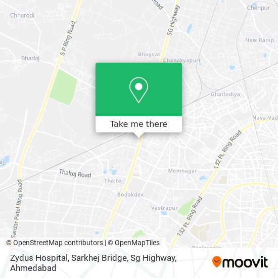 Zydus Hospital, Sarkhej Bridge, Sg Highway map