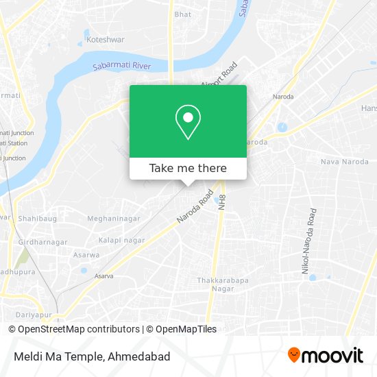 Meldi Ma Temple map