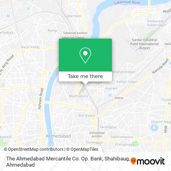 The Ahmedabad Mercantile Co. Op. Bank, Shahibaug map
